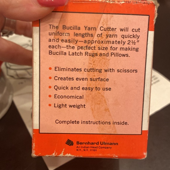 Vintage Bucilla Yarn Cutter For Latch Rugs & Pillows Original Box German made - Picture 5 of 7